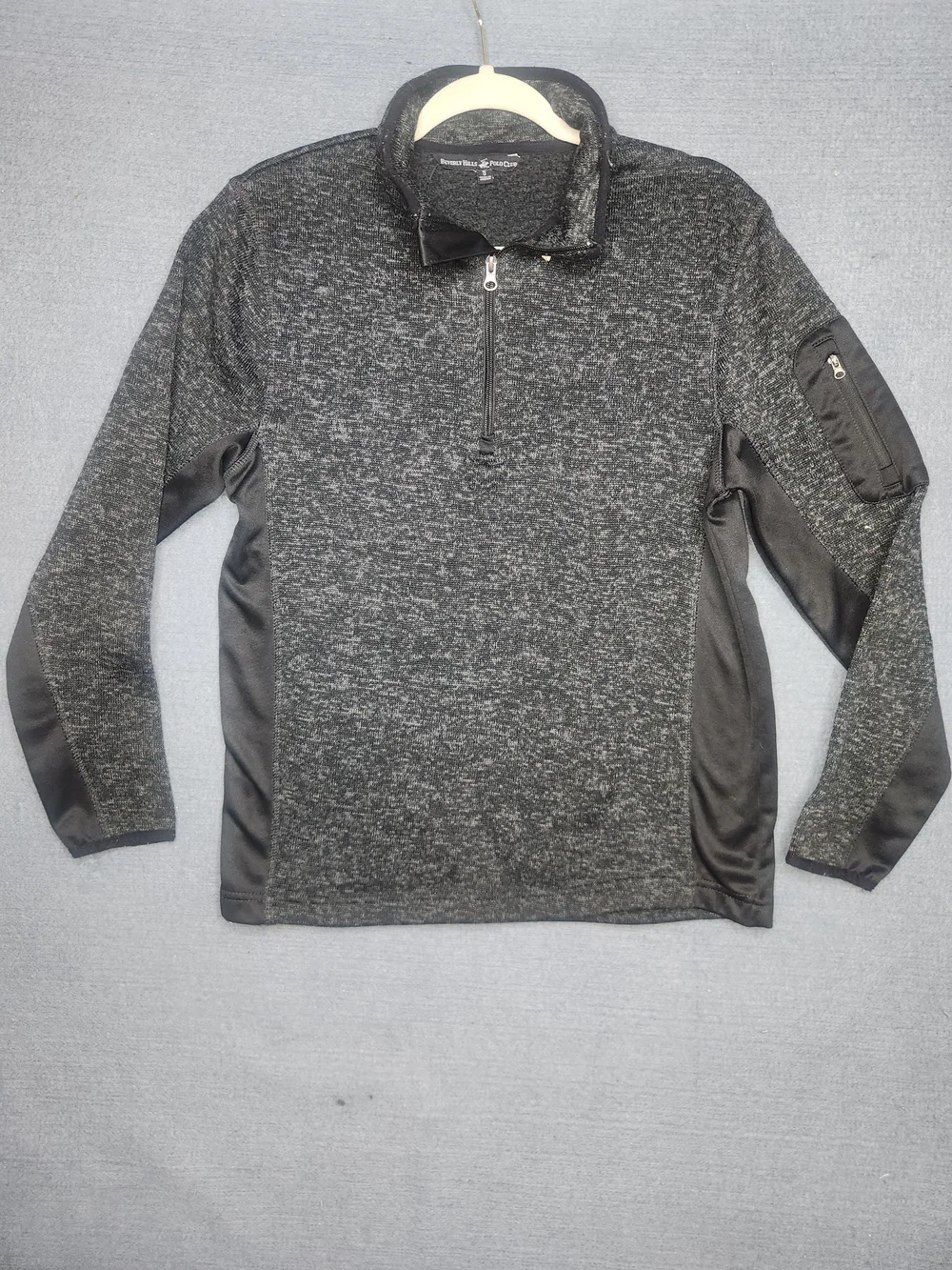 Beverly Hills Polo Club Women's Charcoal Heather Zip-Up Pullover